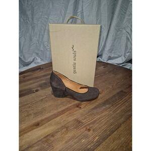 Gentle Souls Ridge-Amaru SU Dark Brown Suede Wedge Pumps GS00056SU 6.5 Med